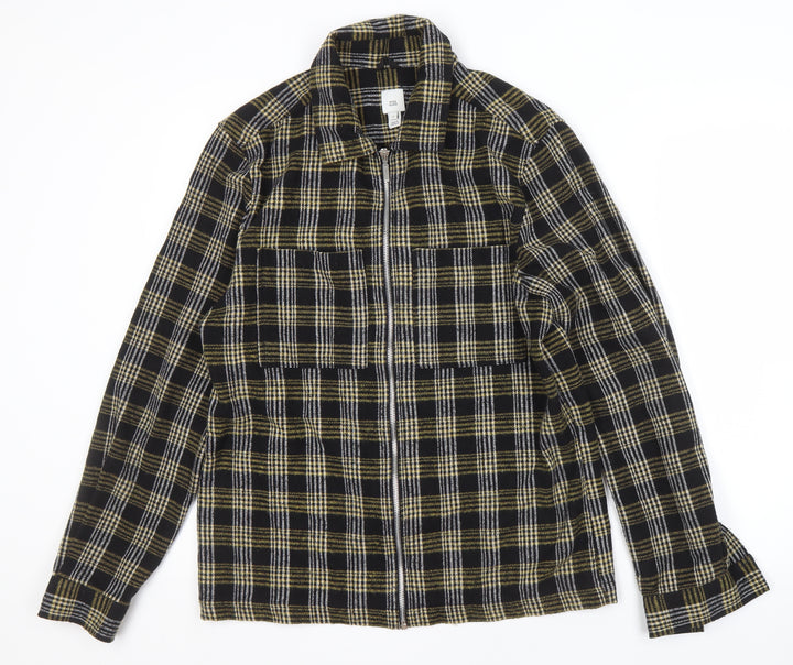River Island Men's Black Plaid Basic Jacket M