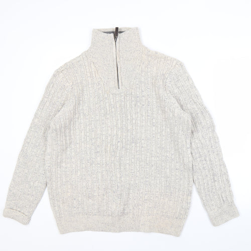 Maine New England Men's Grey M Cable-Knit Jumper