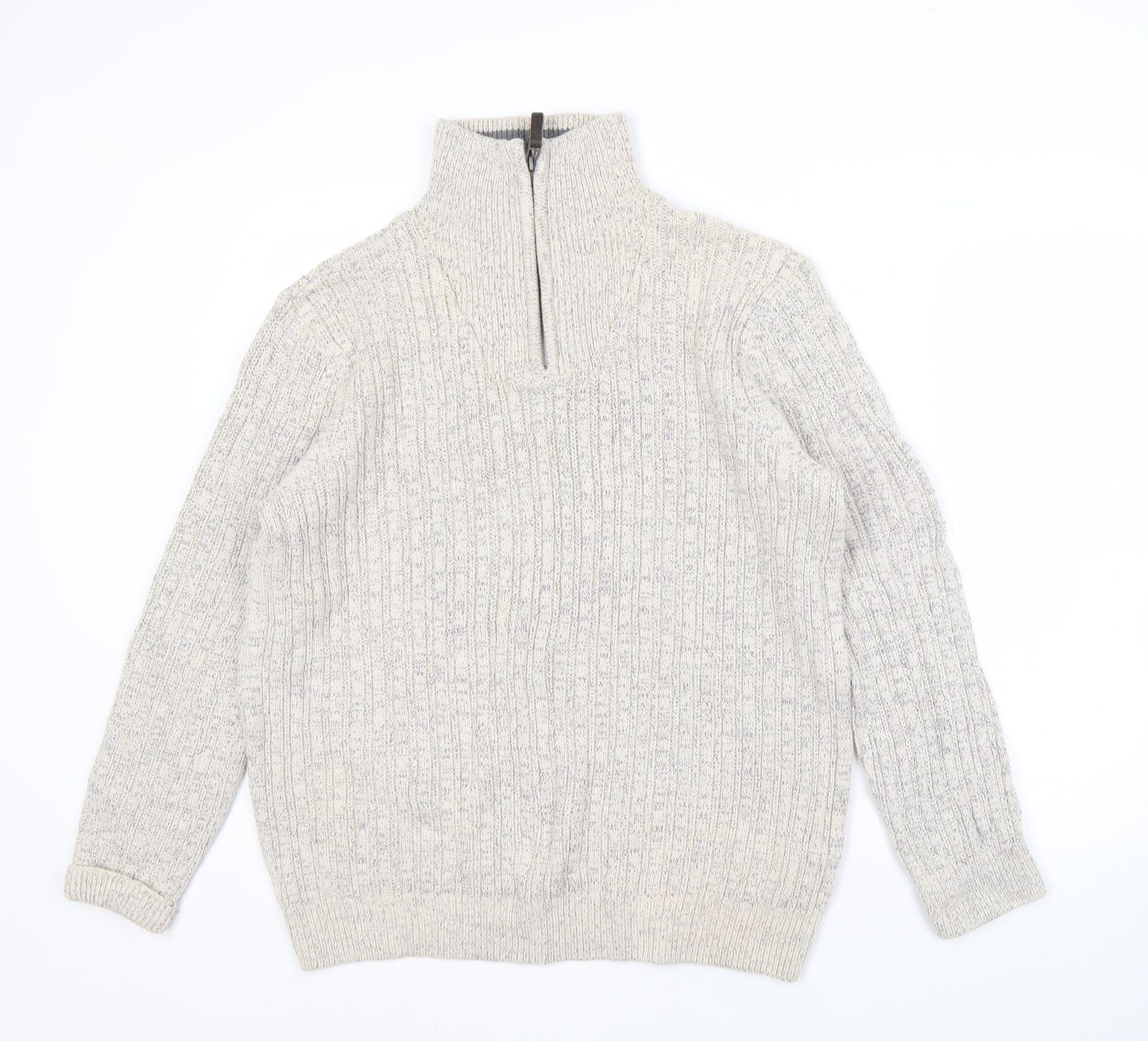 Maine New England Men's Grey M Cable-Knit Jumper