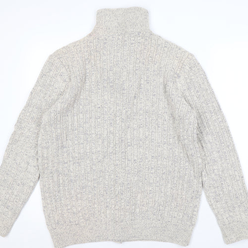 Maine New England Men's Grey M Cable-Knit Jumper