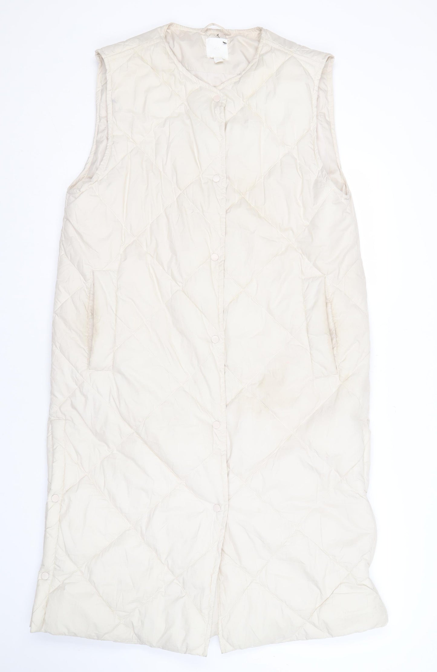H&M Women's XS White Quilted Waistcoat