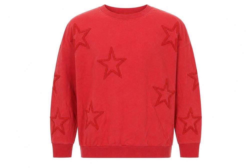 Front view of Next XL Men's Red Star Pullover Sweatshirt