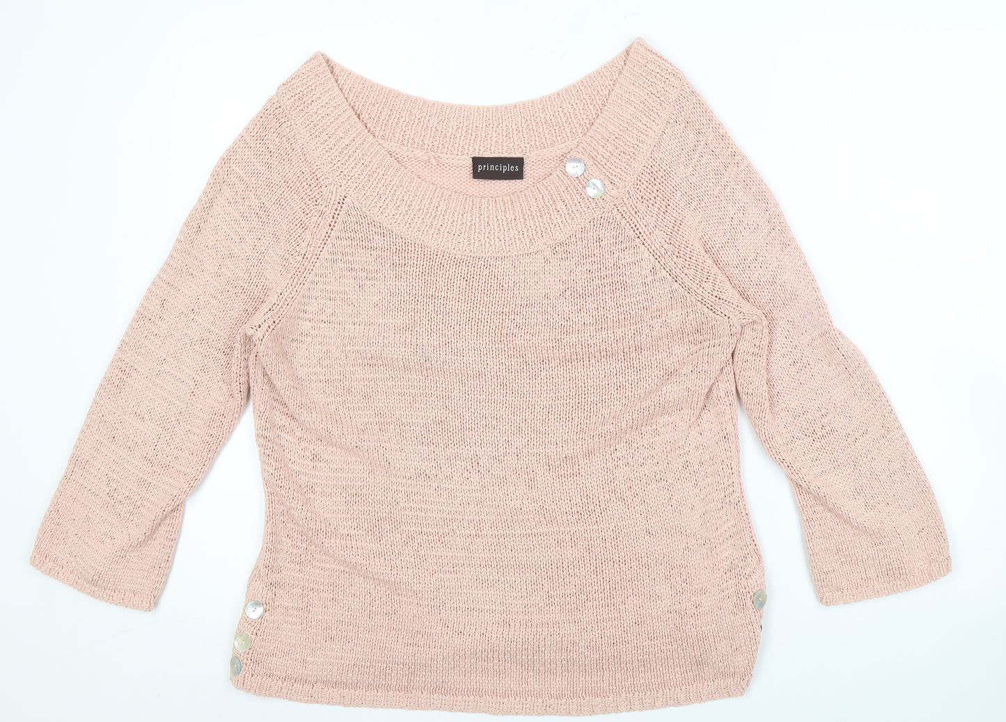 Principles Women's Pink Boat Neck Pullover Jumper Size 16