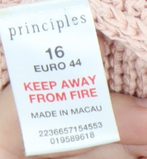 Principles Women's Pink Boat Neck Pullover Jumper Size 16