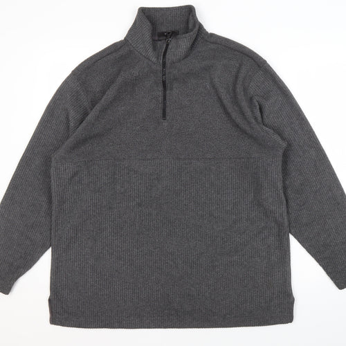 NEXT Men's Grey Medium 1/2 Zip Knit Sweatshirt