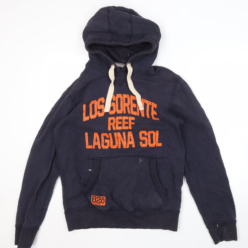 Next Men's Blue Graphic Pullover Hoodie M