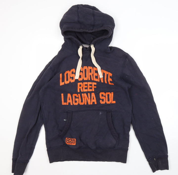 Next Men's Blue Graphic Pullover Hoodie M