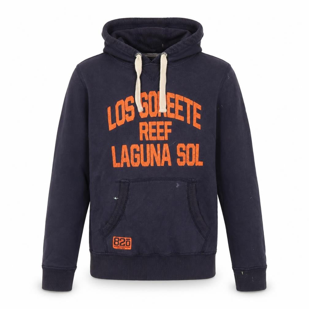 Front view of Next Men's Blue Graphic Pullover Hoodie M