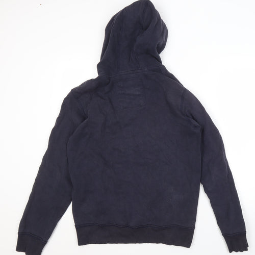Next Men's Blue Graphic Pullover Hoodie M