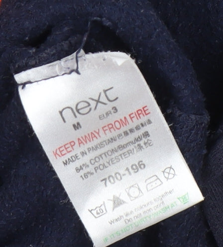 Next Men's Blue Graphic Pullover Hoodie M