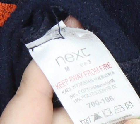 Next Men's Blue Graphic Pullover Hoodie M
