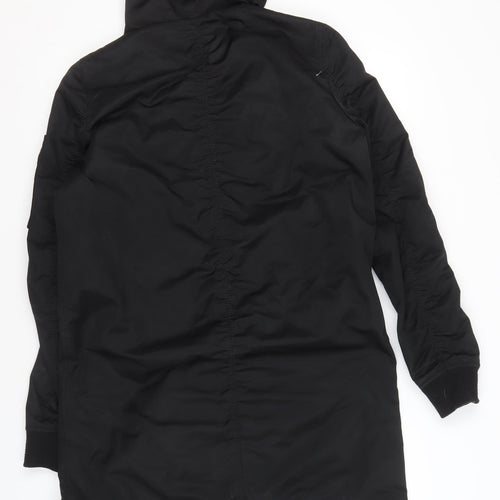 Black Women's Parka Coat Size 8 with Full Zip