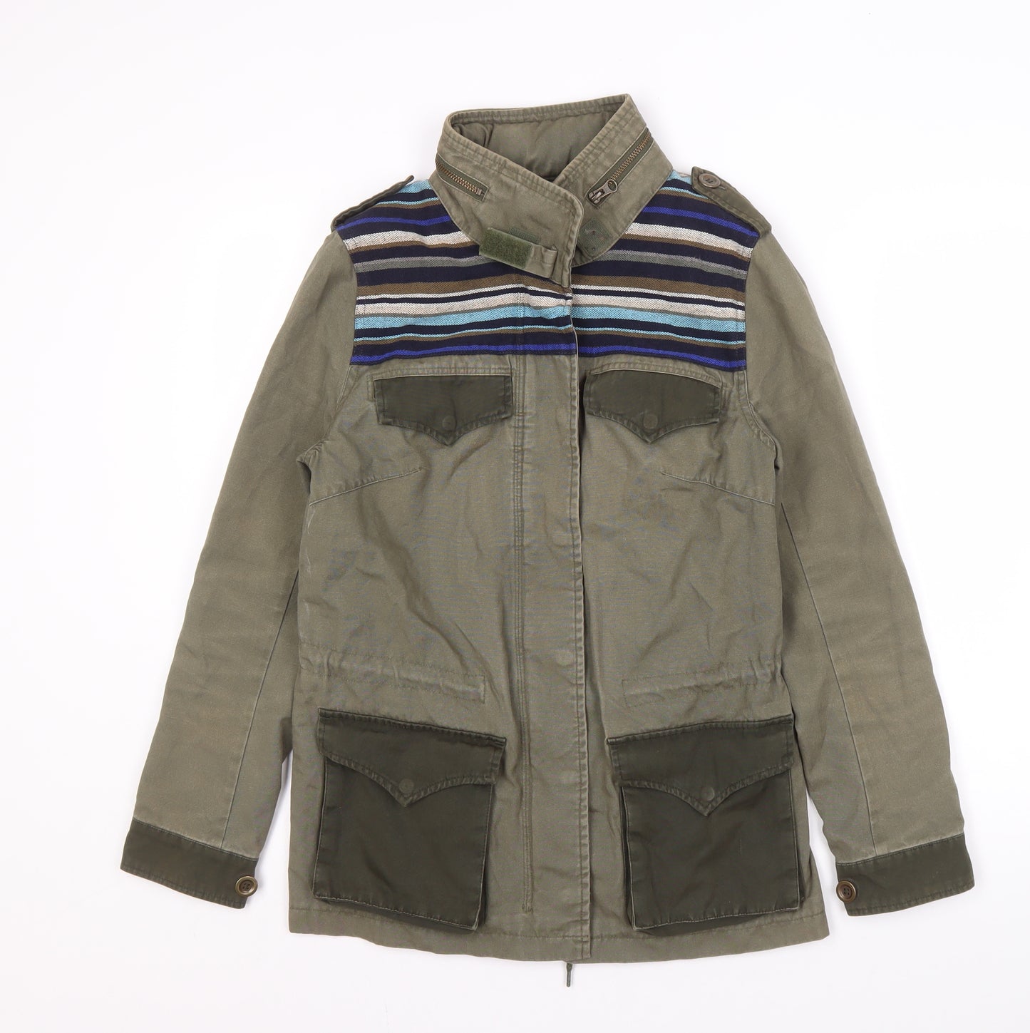 Marks and Spencer Women's Green Military Jacket Size 8