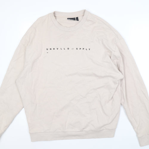 ASOS DESIGN Men's Beige Pullover Sweatshirt M