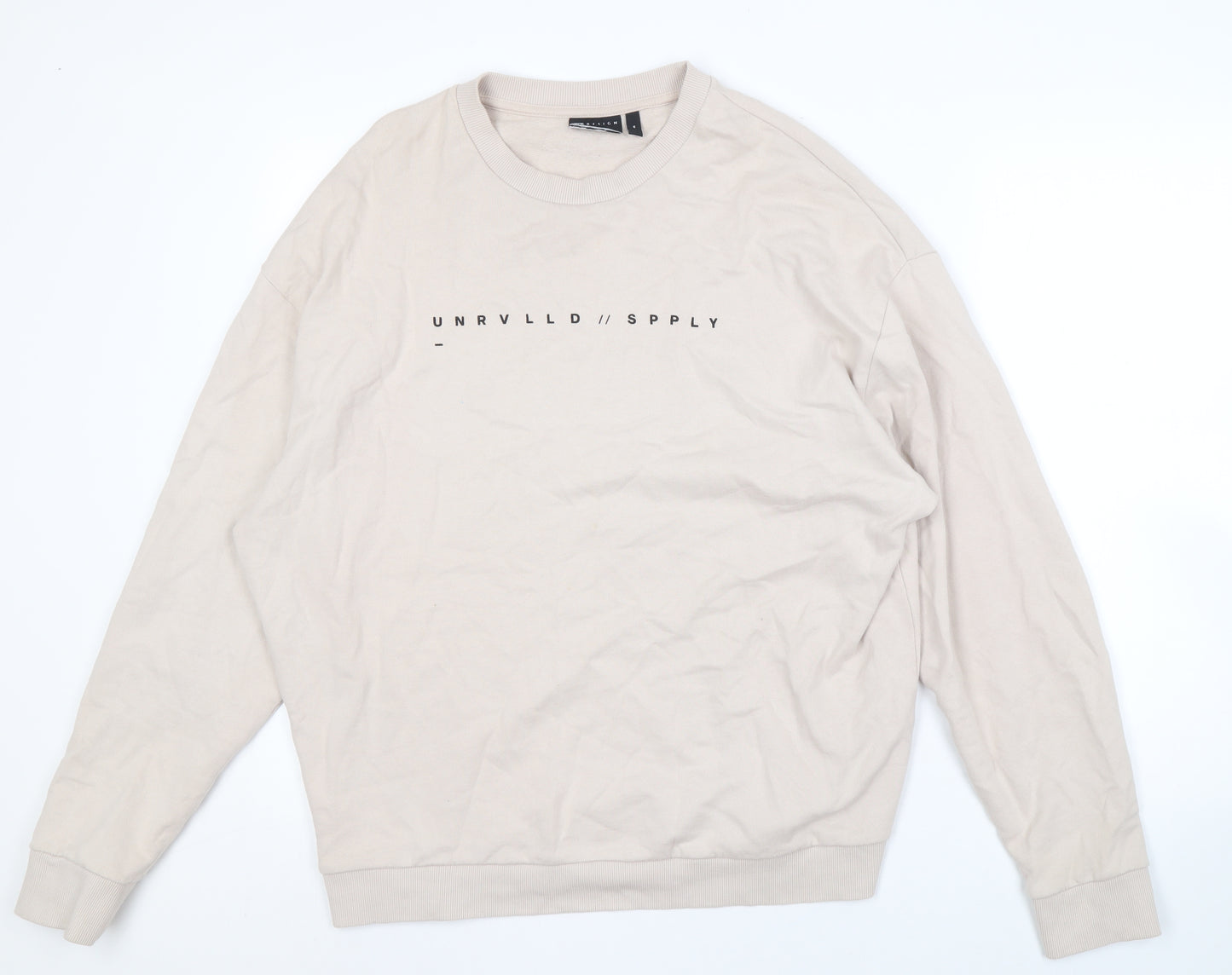 ASOS DESIGN Men's Beige Pullover Sweatshirt M