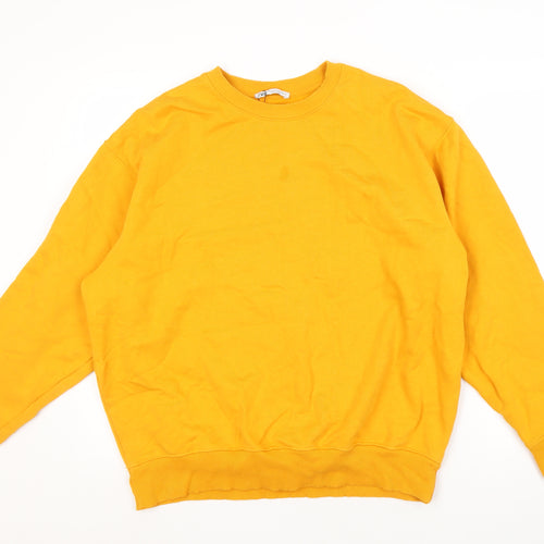 Zara Men's Yellow Pullover Sweatshirt - Size S