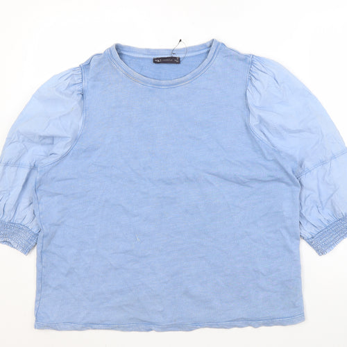 Marks and Spencer Women's Blue Cotton Jumper Size 16