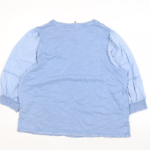 Marks and Spencer Women's Blue Cotton Jumper Size 16