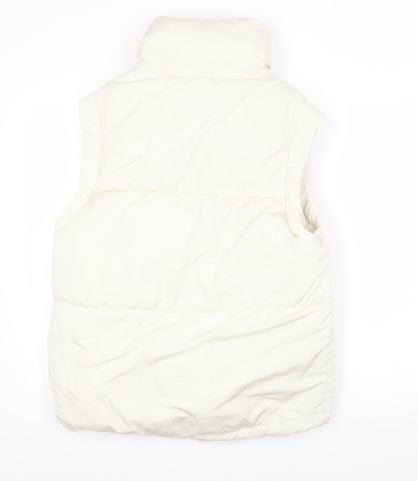 Bershka Women's Ivory Padded Waistcoat, Size S, Casual
