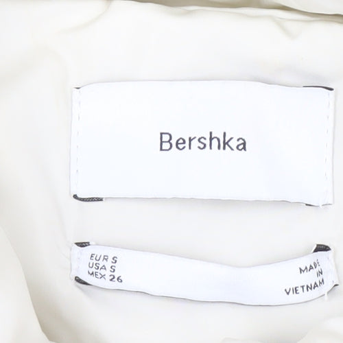 Bershka Women's Ivory Padded Waistcoat, Size S, Casual