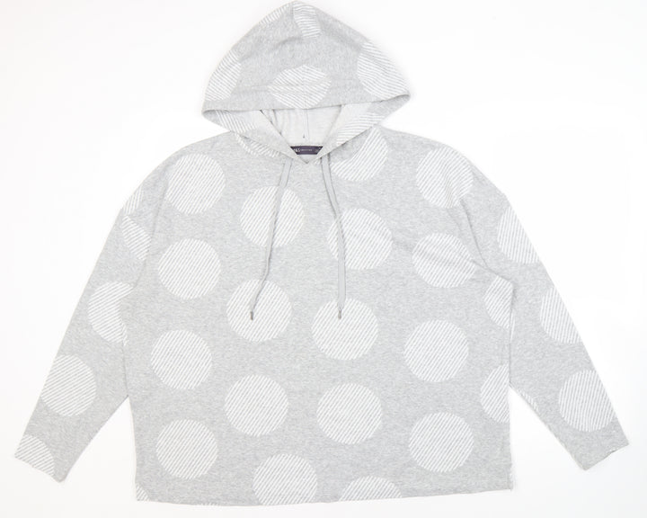 Marks and Spencer Women's Grey Polka Dot Hoodie Size 20