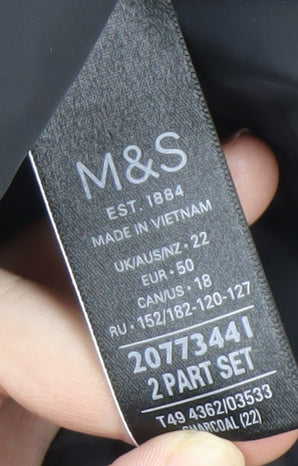 Marks and Spencer Women's Grey Hooded Long Coat Size 22