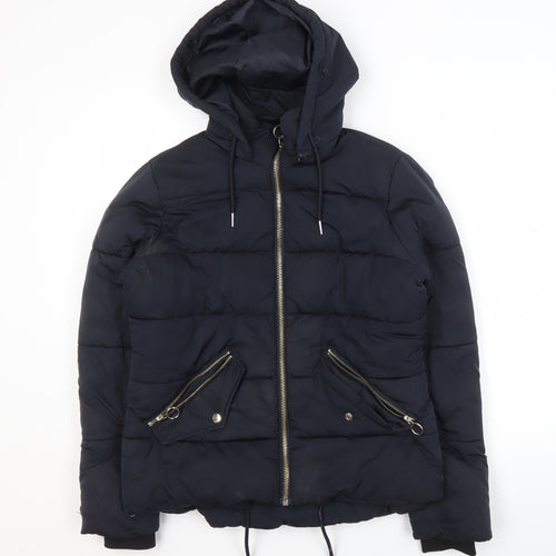Topshop Women's Black Puffer Jacket Size 10