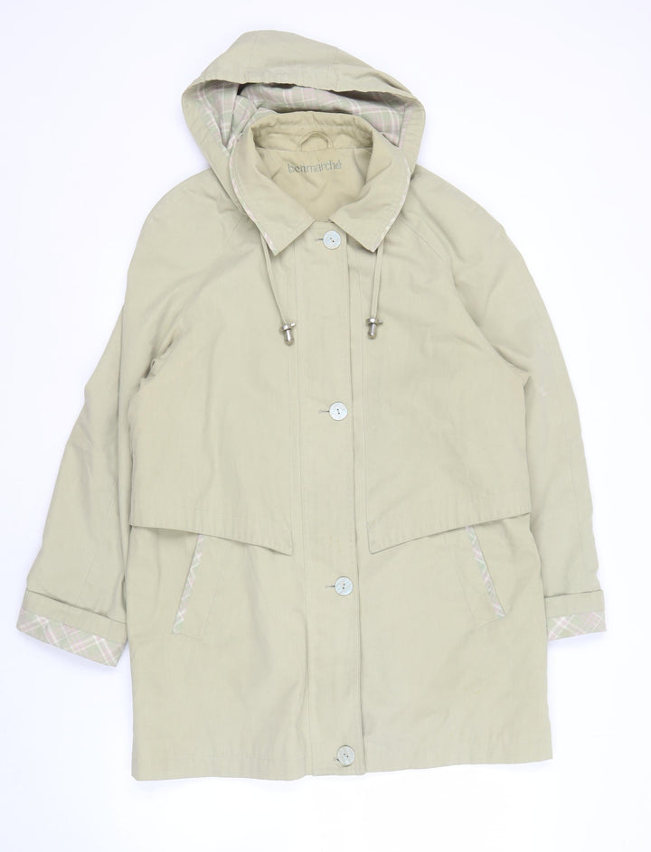 Bonmarché Women's Beige Hooded Mid-Length Jacket, Size S