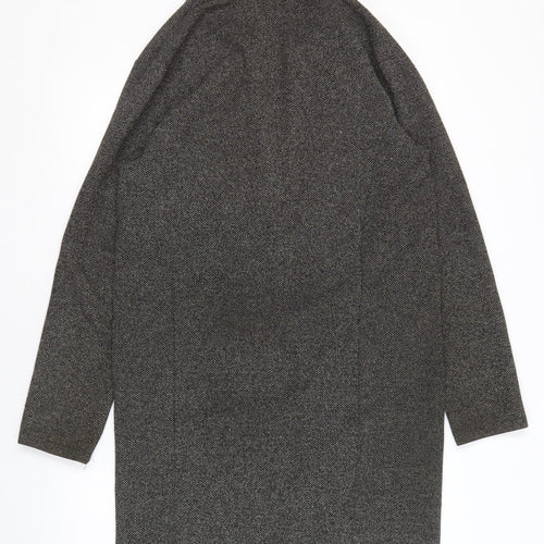 River Island Women's Grey Tweed Wool Overcoat S