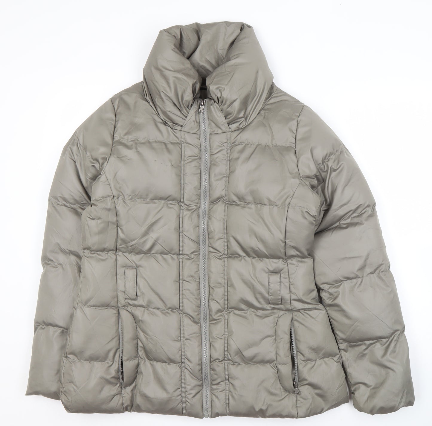 Brave Soul Women's Grey Puffer Winter Jacket M