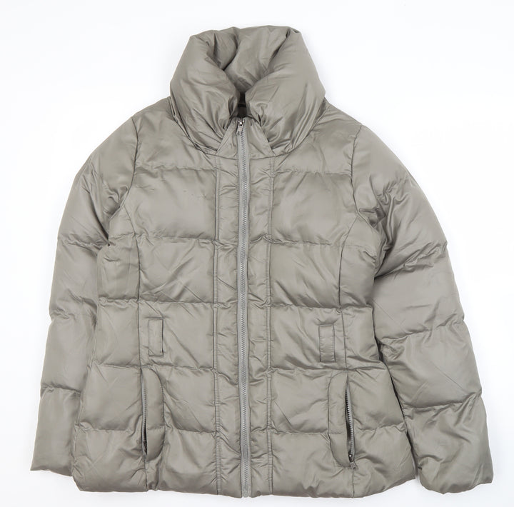 Brave Soul Women's Grey Puffer Winter Jacket M
