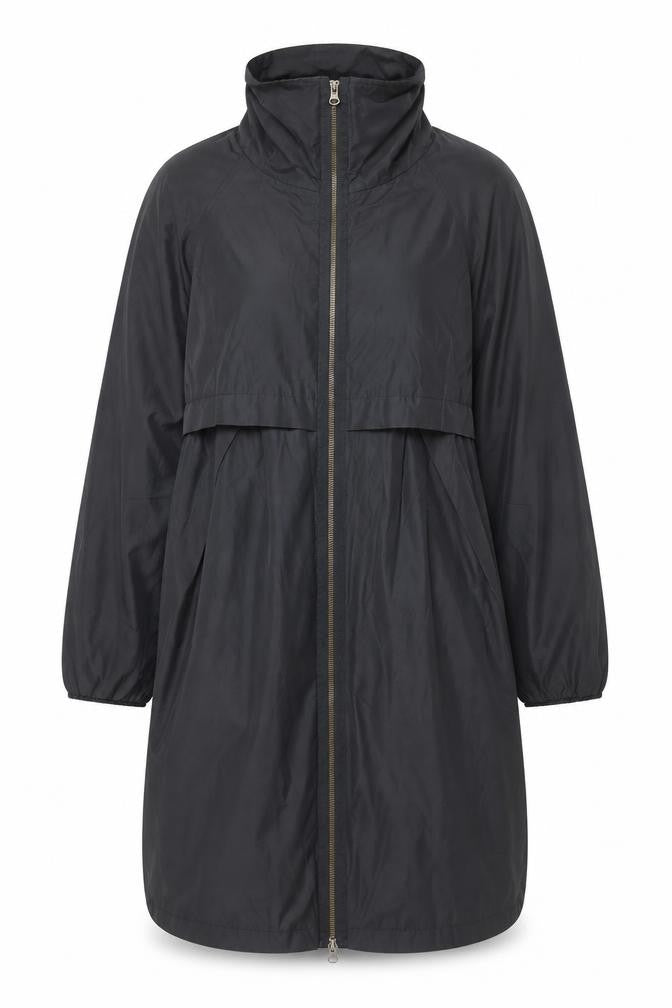 Front view of H&M Women's Black Long Jacket, size 12
