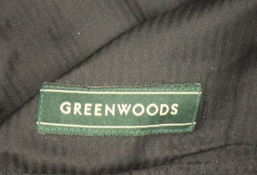 Greenwoods Men's Black Polyester Formal Trousers