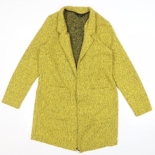 M&Co Women's Yellow Collared Cardigan, Size 10