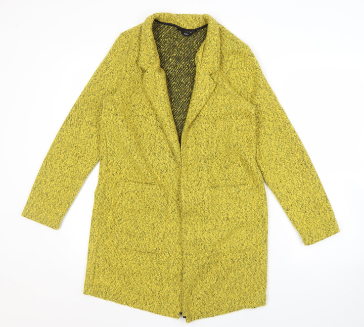 M&Co Women's Yellow Collared Cardigan, Size 10