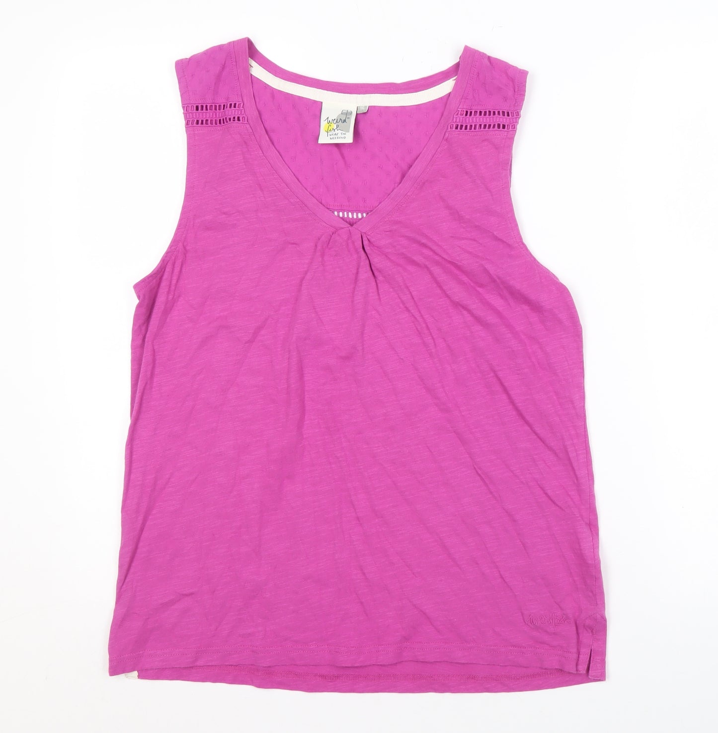 Weird Fish Women's Pink Tank Top Size 16 Sleeveless Cotton
