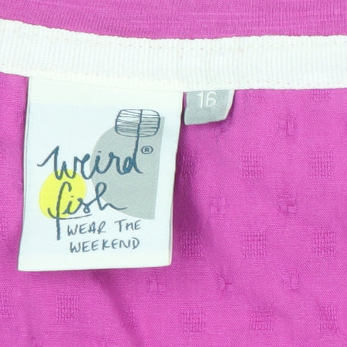 Weird Fish Women's Pink Tank Top Size 16 Sleeveless Cotton