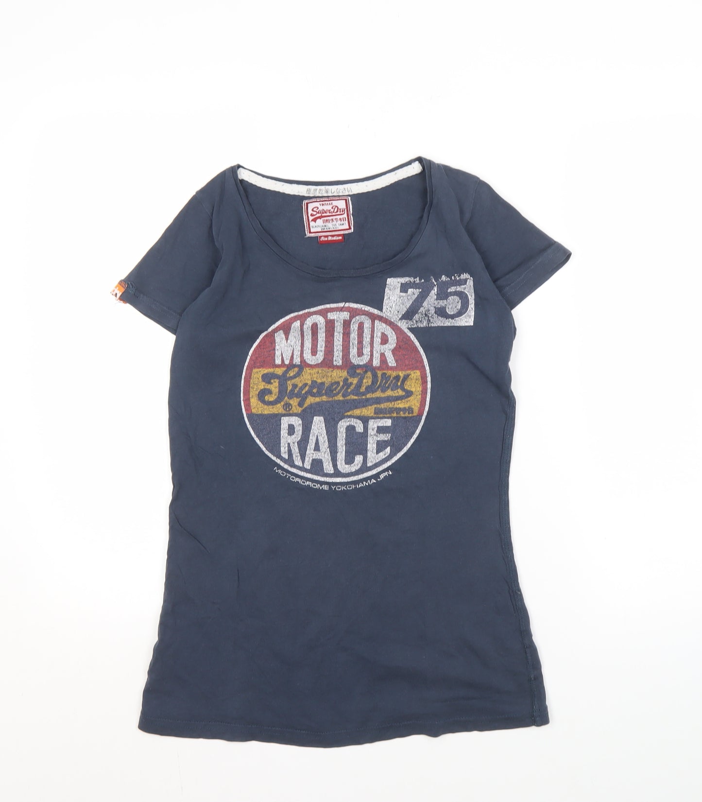 Superdry Blue Women's M T-Shirt - Cotton Race Theme