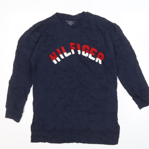 Tommy Hilfiger Men's Blue S Embroidered Pullover Jumper