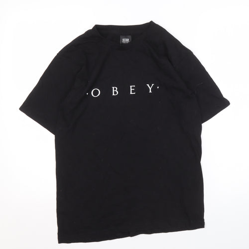Obey Men's Black S Logo T-Shirt