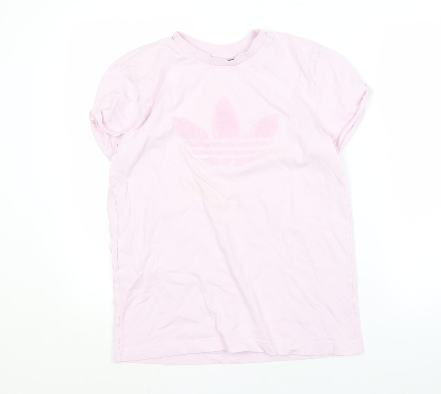Adidas Women's Pink T-Shirt, Size 4, Logo Design