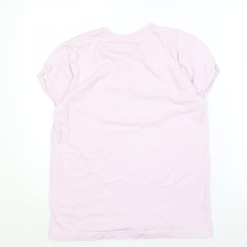Adidas Women's Pink T-Shirt, Size 4, Logo Design