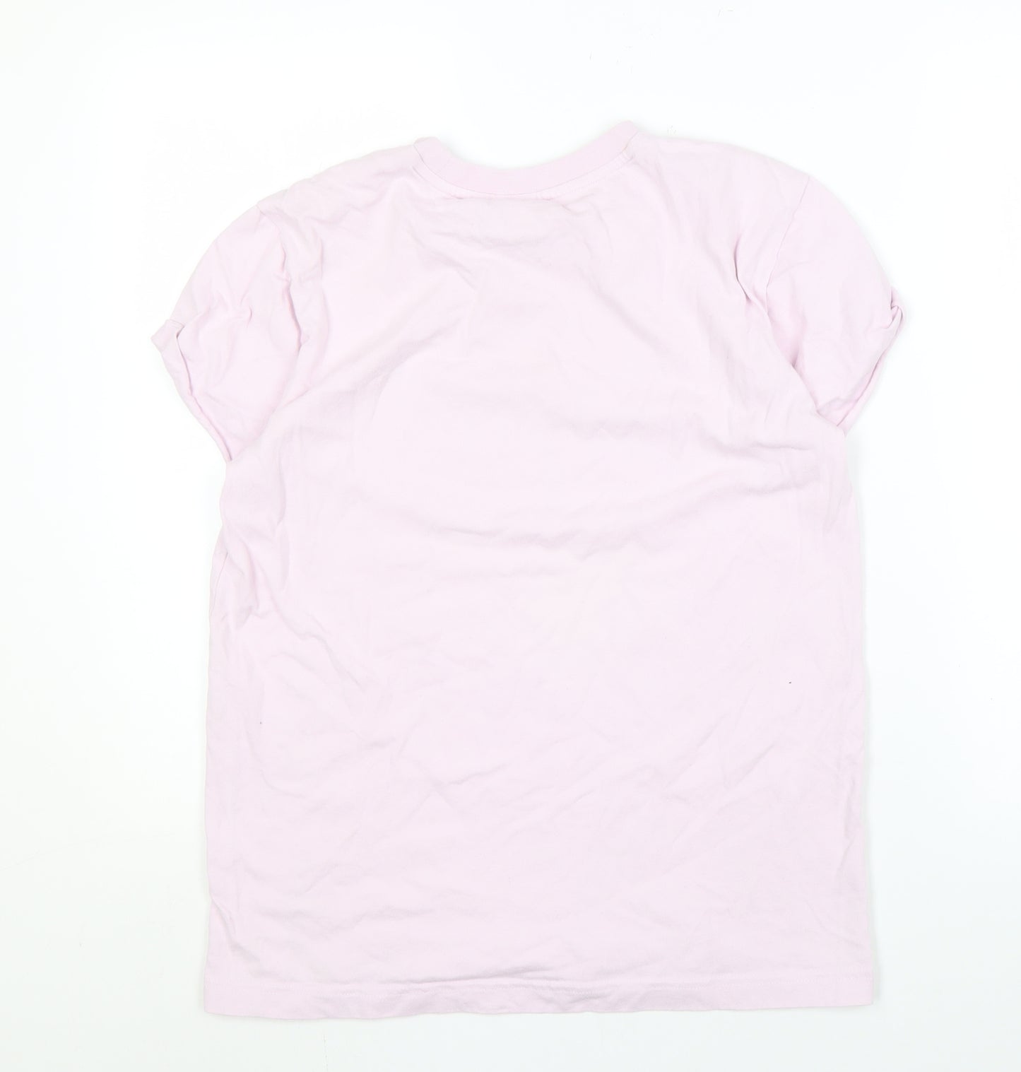 Adidas Women's Pink T-Shirt, Size 4, Logo Design