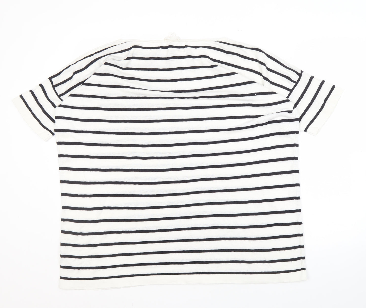 COS Linen Nautical Striped Women's T-Shirt, M-White