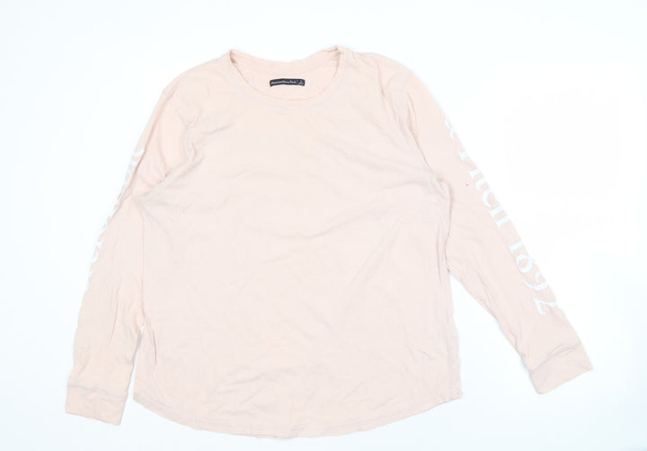 Abercrombie & Fitch Men's Pink Long Sleeve Shirt L