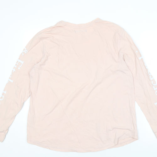 Abercrombie & Fitch Men's Pink Long Sleeve Shirt L