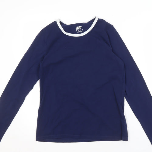Lands' End Women's Blue Long Sleeve T-Shirt - S
