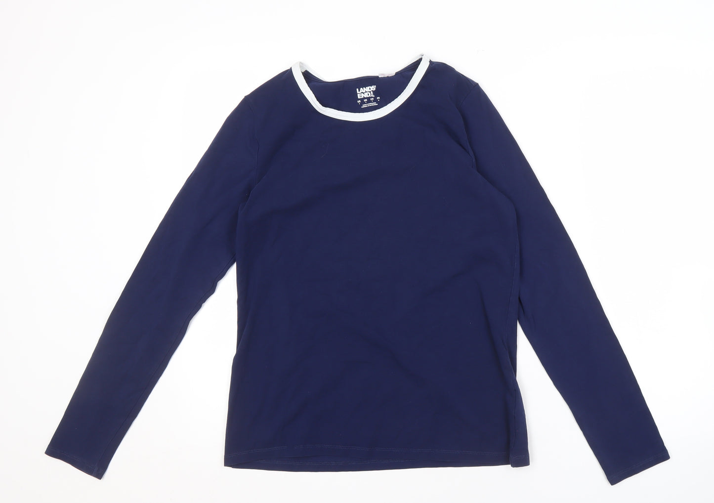 Lands' End Women's Blue Long Sleeve T-Shirt - S
