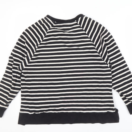 Vero Moda Women's Black Striped Pullover Sweatshirt S