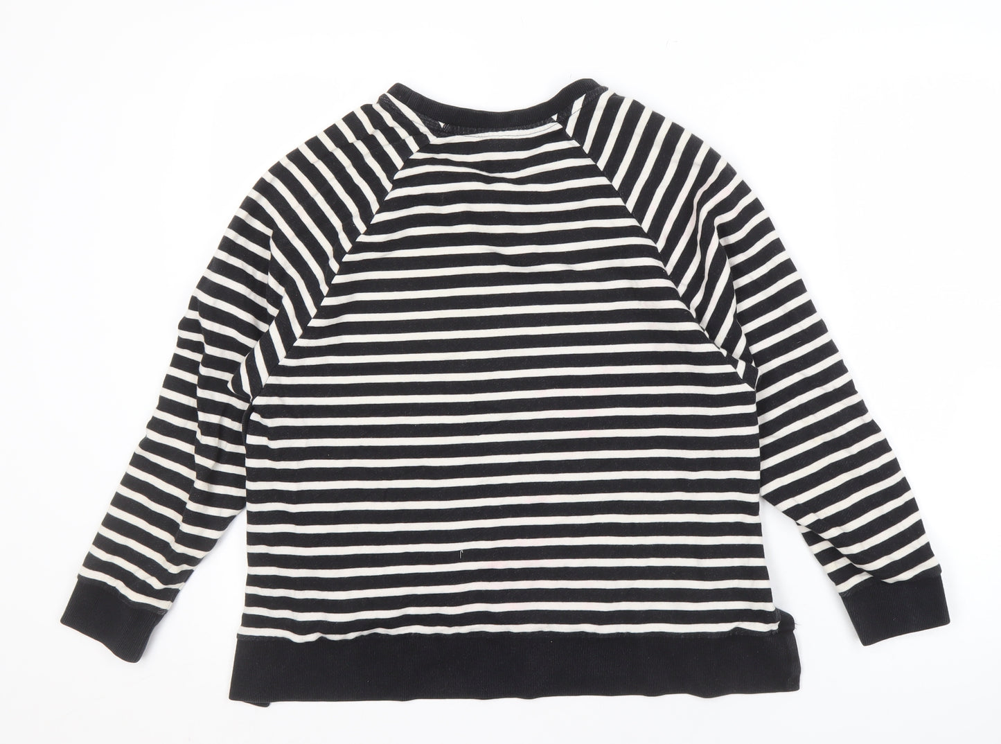 Vero Moda Women's Black Striped Pullover Sweatshirt S